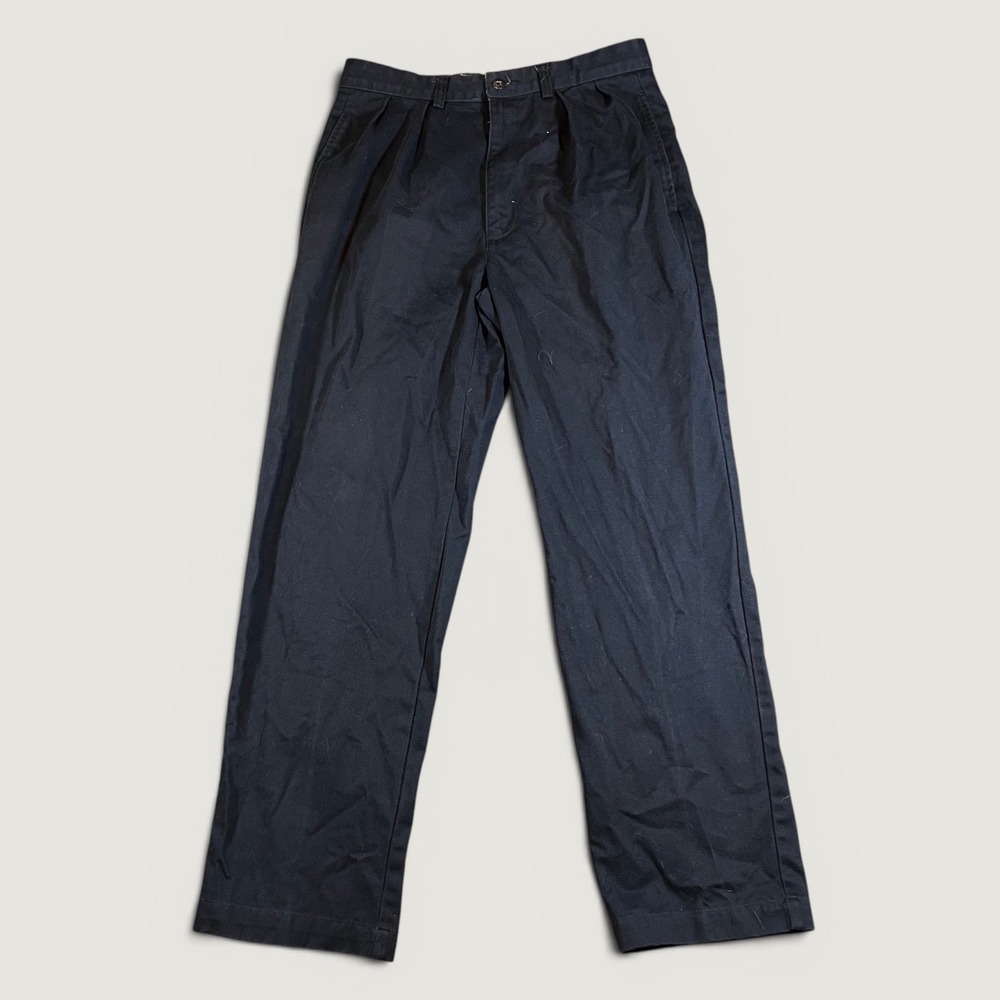 VTG Polo Ralph Lauren Andrew Pant Mens 31x30 Navy Blue Double Pleated Chino